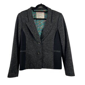 Anthropologie Cartonnier Grey Jersey Knit Blazer Womens Size 14